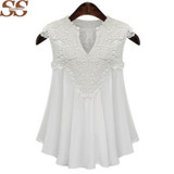 5XL Summer Women Blouse Lace Vintage Sleeveless Blouses White Black Crochet Casual Shirts Plus SizeTops 5XL Summer Women Blouse Lace Vintage Sleeveless Blouses White Black Crochet Casual Shirts Plus SizeTops