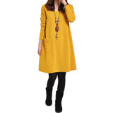 5XL Plus Size Womens Clothing 2018 Autumn Winter Women Pockets Dress Long Sleeve Solid O Neck Loose Dress Casual Ukraine Vestido