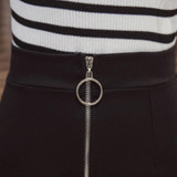 5XL Plus Size Women Pencil Skirts Autumn 2018 Elegant High Waist Bodycon Skirt Korean Fashion Zipper Elastic Work Office Skirt
