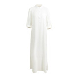5XL Plus Size Vestidos 2018 Spring Fashion Women Sexy Casual Shirt Dress Long Sleeve Deep V Neck Split Solid Long Maxi Dress