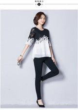 5XL Plus Size Summer Lace Office Blouses Blusas Women O-neck Flare Sleeve Girls Casual White Blouse for Female 2018 Tops Shirts