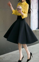5XL Plus Size Skirt  High Waisted Skirts Womens White Knee Length Bottoms Pleated Skirt Saia Preta Pink Black Red Blue 2017