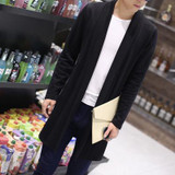 5xl Plus Size men's pure color long thin cardigan sweater/thin body big size sweater 2017 spring autumn fashion cardigan