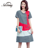 5XL Plus Size Loose Casual Summer Office Maxi Long Dress Women Vintage Patchwork Cotton Linen Dress Vestido 2018 Fashion Dresses