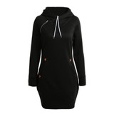 5XL Plus Size Long Hoodie Fashion Women Autumn Winter Clothes Long Hooded Coat Long Sleeve Pocket Zipper Top Casual Warm Hoodies