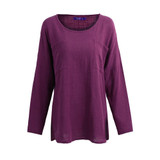 5XL Plus Size Cotton Linen T-shirt Female Korean Women Long Sleeve Loose Casual Tee Shirt Femme Ethnic Vintage Autumn Shirt Top