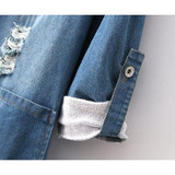 5XL Plus size 2016 Korean Casual Denim Patchwork Overcoats Vintage Loose Long Jeans Coat Spring Autumn Jeans Trench Coat