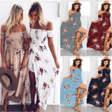5XL Large Size Sexy Robe Summer 2018 Women Dresses Strapless Printed Maxi Dress Loose Plus Size Sexy Dress Long Boho Beach Dress