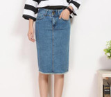 5XL High Waist Pockets Straight Denim Long Skirt Casual Summer Vintage Jupe Femme High Quality Plus Size Denim Skirts TT2412
