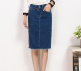 5XL High Waist Pockets Straight Denim Long Skirt Casual Summer Vintage Jupe Femme High Quality Plus Size Denim Skirts TT2412