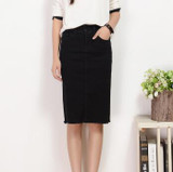 5XL High Waist Pockets Straight Denim Long Skirt Casual Summer Vintage Jupe Femme High Quality Plus Size Denim Skirts TT2412