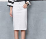 5XL High Waist Pockets Straight Denim Long Skirt Casual Summer Vintage Jupe Femme High Quality Plus Size Denim Skirts TT2412