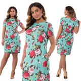 2018 Autumn Plus Size Dress Europe Female Fashion Printing Large Sizes Pencil Midi Dress Women's Big Size Clothing 6XL Vestidos