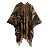 2018 Autumn New Cardigan Women Winter Poncho Cape Top Tassel Fringed Cardigan Print Sweater Scarf Women Coat Red/Grey/Khaki