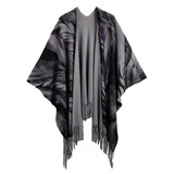 2018 Autumn New Cardigan Women Winter Poncho Cape Top Tassel Fringed Cardigan Print Sweater Scarf Women Coat Red/Grey/Khaki