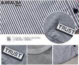 2018 autumn korean style long sleeve Blouse Shirt women tops Casual Striped Patchwork Fake Two Pieces Women Blouses Loose blusas