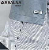 2018 autumn korean style long sleeve Blouse Shirt women tops Casual Striped Patchwork Fake Two Pieces Women Blouses Loose blusas