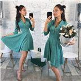 2018 Autumn Fashion Women Bust Zippers Dress Solid Pleated V-neck Sexy Ladies Dresses Evening Party Bodycon Mini Dress vestidos