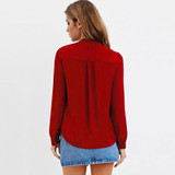 2018 Autumn Fashion Ladies Top V Neck Tops Tee Women Blouse Shirt Long Sleeve Casual Feminine Blouses Plus Size Women Clothing