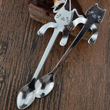 2018 1 Piece Cute Cat Spoon Long Handle Spoons Flatware Drinking Tools Kitchen Gadget F24