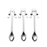 2018 1 Piece Cute Cat Spoon Long Handle Spoons Flatware Drinking Tools Kitchen Gadget F24