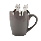 2018 1 Piece Cute Cat Spoon Long Handle Spoons Flatware Drinking Tools Kitchen Gadget F24