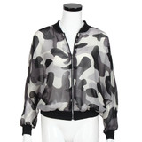 2017Women Fashion Camouflage Print Bomber Basic Coat Long Batwing Sleeve Casual Slim Outfit Autumn Thin Zipper Jacket Ropa Mujer
