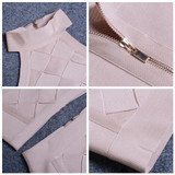 2017Winter Bandage Dress Women Sleeveless 2 Two Piece Set Celebrity Party Sexy Bodycon Night Out Dress women Wholesale Vestidos