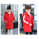Boys Girls Winter Duck Down Jacket Kids Thick Clothes Outerwears with Hooded for Russia Cold -30 Degree Warm Coat Parka