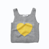 Boys Girls Vests Jacket Kids Clothes Knitting Fashion Heart Children Clothing Girl Waistcoat Spring Autumn Casual Baby Boys Ves