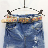 Boys Denim Pants Ripped Jeans For Kids Hip Trousers Fashion Children Jeans With Belt Holes Girl Jeans Pants Kids Denim Trousers