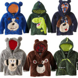 Boys Coats Classic Children's Clothing Boys Girls Cartoon Thorn Coral Velvet Dinosaur Fleece Jacket