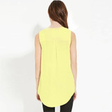 Boyfriend Style Long Blusas 2016 Summer Plus Size 6XL Fashion Sleeveless V Neck Chiffon Women Blouses Tops Shirts XXXXL 5XL