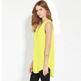 Boyfriend Style Long Blusas 2016 Summer Plus Size 6XL Fashion Sleeveless V Neck Chiffon Women Blouses Tops Shirts XXXXL 5XL