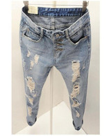 Boyfriend Jeans For Women  New Fashion Summer Style Women Jeans Loose Holes Denim Harem Pants Ripped Jeans Woman