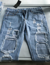 Boyfriend hole ripped jeans women pants Cool denim vintage straight jeans for girl Mid waist casual pants female
