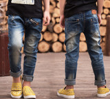 Boy's jeans Spring and autumn children's jeans children baby pants Slim Personality Boys jeans, Boys zipper jeans 86180