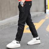 Boy Pants Boy Thickening Casual Black Jeans