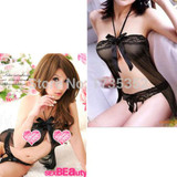 Bows Hot Babydoll Lace Women Sexy Sleepwear Lingerie G-String Lady Nightwear Set