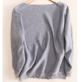 2017 Autumn winter NEW Women's Cashmere Sweater Fashion one collar loose bat sweater Knit pullover female Wool Sweaters thick