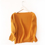 2017 Autumn winter NEW Women's Cashmere Sweater Fashion one collar loose bat sweater Knit pullover female Wool Sweaters thick
