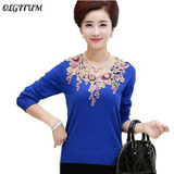 2017 Autumn Winter New Style Middle-aged Women Wool Sweater High-quality Large Size Mother Loaded Long-sleeved warm softsweater