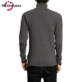 2017 Autumn Winter New Solid Turtleneck Fashion Mens Knitted Sweaters Pull Homme Pullovers Casual Sweater Men Sueter Hombre