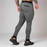 2017 Autumn Winter New Men Casual Joggers Compression Tight Zipper Packet Gyms Bodybuilding Pants Elastic Workout Sweatpants