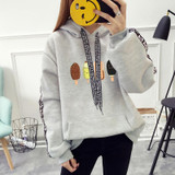 2017 Autumn Winter New Harajuku Printed Hooded Sweatshirt Printing Ice Cream Casual Hoodies Pullovers Loose Women Sweatshirts