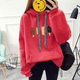 2017 Autumn Winter New Harajuku Printed Hooded Sweatshirt Printing Ice Cream Casual Hoodies Pullovers Loose Women Sweatshirts