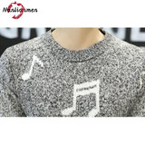 2017 Autumn Winter New Fashion Casual Sweater Men Wool Knit Print Pullover Man Brand Sueter Hombre Gray Wool Coat Male