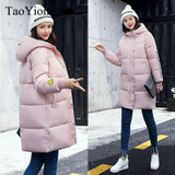 2017 Autumn Winter New Fahion Women's Down Jacket Hooded Cotton Long Coat Jackets Women Parkas Zipper Ladies Outwear Parkas