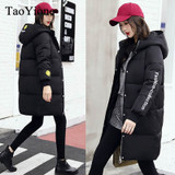 2017 Autumn Winter New Fahion Women's Down Jacket Hooded Cotton Long Coat Jackets Women Parkas Zipper Ladies Outwear Parkas