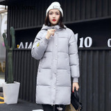 2017 Autumn Winter New Fahion Women's Down Jacket Hooded Cotton Long Coat Jackets Women Parkas Zipper Ladies Outwear Parkas